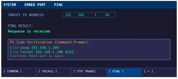 Navigation path to Ethernet settings